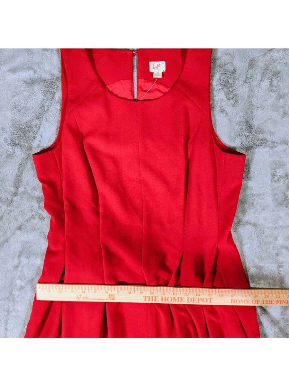 NWT Ann Taylor LOFT Red Pleated Sleeveless Cocktail Party Dress (Size 10) - Picture 10 of 13